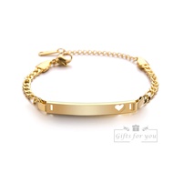 G4U❤B27 Customized Engraving Nameplate Bracelet Personalized Love Heart Bracelet for Men Women