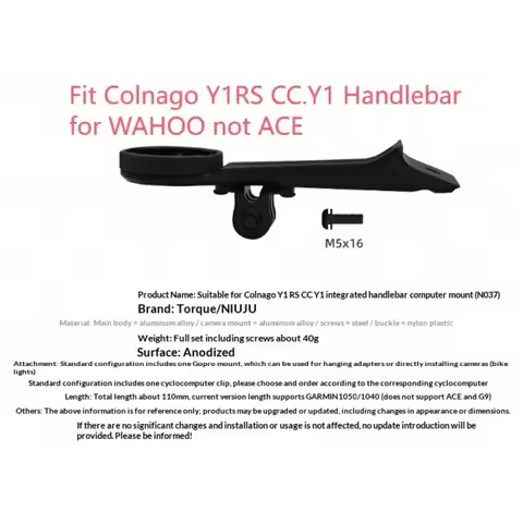 CNC Aluminium Bike Computer Mount for Colnago Y1RS CC.Y1 Integrated Handlebar for GOPRO Garmin Wahoo