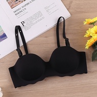 A/B Small Chest Gather Seamless Bras Push Up Underwear for Women Solid Color Wireless Lingerie  Brea