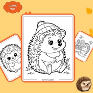 Set of 48/25/10 coloring pages, Hedgehog coloring pages, A4, A5 paper 160gsm thick HH943D