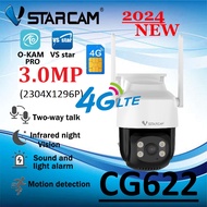 Vstarcam CG622 ใหม่ 2024 ( ใส่ซิมได้ 4G ) 3.0MP กล้องวงจรปิดไร้สาย กล้องนอกบ้าน Outdoor ภาพสี มีAI+