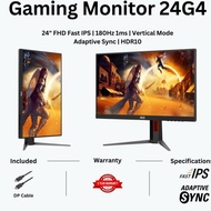 AOC 24G4 23.8 INCH IPS 180HZ 1MS FULL HD GAMING MONITOR HDMI DP HDR10 ERGO STAND Cool/