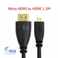 Micro HDMI to HDMI HD cable 1.5 Meters connecting computer, TV, phone, camera
