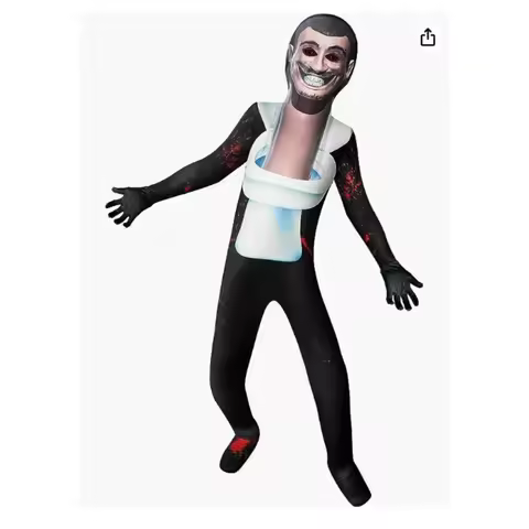 Cospaly Costume Skibidi Speakerman Funny Cos Horror Game Toilet Man Bodysuit Performance Clothingr,7