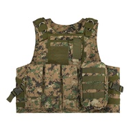 Tactical MOLLE Airsoft Vest Adjustable Paintball Combat Training Vests Detachable for Hunting Mountaineering Outdoors