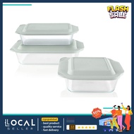 ❤SGseller❤ Pyrex Deep 6-Piece Glass Baking Dish Set with Lids, Glass Bakeware Set, 13x9-Inch, 7x11-I