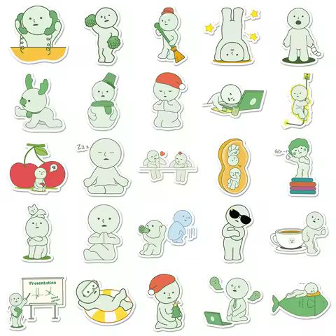 50PCS Smiski Stickers Cute Cartoon Image Decals Kids Toys Graffiti DIY Fridge Laptop Phone Guitar Bi