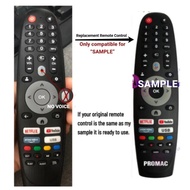 [Not Universal,No Code]REPLACEMENT SMART ANDROID TV Remote For PROMAC GOOGLE TV Model:LED-HA3200D