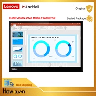 Lenovo Thinkvision M14/M14d/M14t จอภาพมือถือจอแสดงผลแบบพกพา Type-C การขยายอินเทอร์เฟซคู่การชาร์จแบบย
