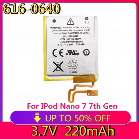 HighQuality Replaceable 616-0640 Replacement Battery for IPod Nano 7 7th Gen Batteries A1446 MP3 MP4