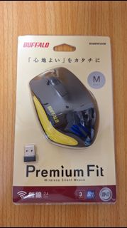 BUFFALO Premium Fit 無線2.4Ghz 靜音藍光滑鼠(M size)