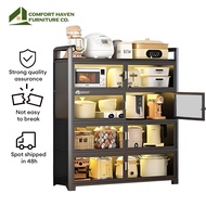 Comfort Haven Furniture Co. Kitchen Dustproof Storage Cabinet With Doors 3-5 Tiers (55-100cm)