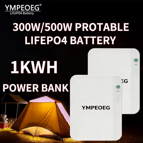 1KWh LiFePo4 Output Power Bank 300W/500W Portable Power Station 220V Emergency Solar Energy Storage 