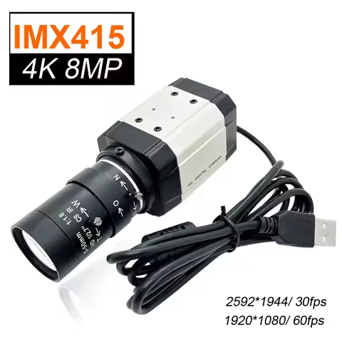 HD 5-50mm Varifocal Lens Industrial 4K 8MP IMX415 HD USB Webcam 2K 4MP F5253 Sensor PC Video Live Te