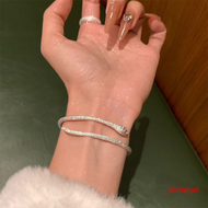 yixiayun Silver Colour Snake Bracelets Bangle for Women Personality Fashion Simple Adjustable Bracelet Wedding Jewelry Birthday Gifts