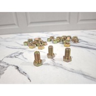 [50pcs] Yellow Bolts 8x15mm Yellow Hexagon Bolts and Nuts Hex Bolts and Nuts/