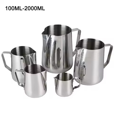100ML-2000ML Stainless Steel Milk Frothing Pitcher Espresso Coffee Barista Craft Latte Cappuccino Cr