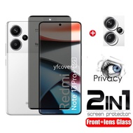 Redmi Note 13 Pro Plus 5G 2 in1 3D Curved Privacy Tempered Glass For Redmi Note 13 12 11 10 9 Pro Max Plus 5G 11s 9s 12C 10C 10A 9C 9A Screen Protector Anti-Spy Lens Film Class