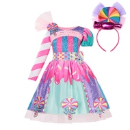 ZZOOI 3-10Y Prium Princess Candy Dress Princess Girl Lollipop Party Clothing Kids Cosplay Fancy POP 