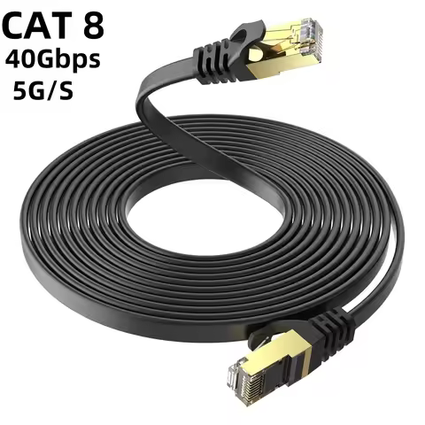 CAT 8 Ethernet Cable 40Gbps 2000MHz CAT8 RJ45 Network Lan Patch Cord Flat 10m 15m 20m 30m 50 ft 100f