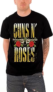 Guns N Roses T Shirt Big Guns Band Logo New Official Mens Black Size XXL