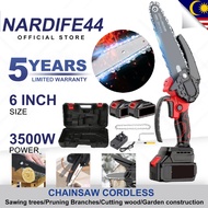 5 Years Warranty 6 inches Mini Chainsaw Cordless 3500W Chain Saw Wood Cutter Rechargeable Cordless E