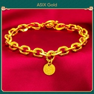 ASIX GOLD 916 Bangkok Gold COCO Chain Bear Pendant Women's Bracelet