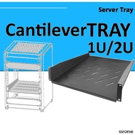 1U 2U 19 Inch Cantilever Server Rack Tray Mount Rack 300/400mm Dept