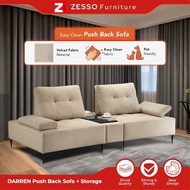⚡FREE SHIPPING+READY STOCK⚡ZESSO DARREN Push Back EASY CLEAN Sofa Push back Pocket Spring Sofa