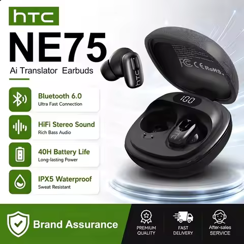 AI Translate Earbuds HTC NE75 Noise Reduction In Ear Wireless Earphone Bluetooth Compatible With Pho
