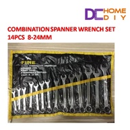 INDIA COMBINATION SPANNER 14PCS 8-24MM WRENCH SET SOCKET NUT , 14PCS 8-24MM