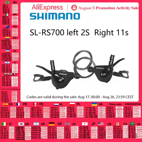 SHIMANO 105 SL RS700 Black Shifter Right 11Speed Left 2Speed Shift Lever Flat Bar Road Bicycles SHIM