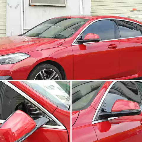 2Pcs ABS Carbon Fiber For BMW 1 2 Series F40 F44 2020-2024 Car Mirror Side Triangle Spoiler Trim Cov