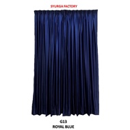 Blackout Ready Made Curtain  Langsir Kain Tebal Siap Jahit { Free CangkukRing } Warna G13-ROYAL BLUE