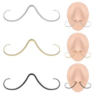 1 PC Stainless Steel Nose Piercing Mustache Shape Septum Ring 16/14G Black Septum Nose Ring
