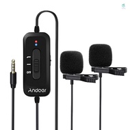 Andoer Pro Clip-on Dual Mics With Dual 6.5mm Audio Pen News With 6.5mm Ad-m2 Clip-on Lavalier Mics 3