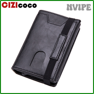 NVIPE Cizicoco Rfid Men Wallets Classic Card Holder Walet Male Purse Money Wallet Zipper Big Brand Luxury Black Leather Men Wallet POVEA