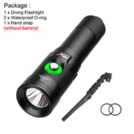 Asafee DT18 LED Professional Diving Light 1200LM Strong 100M Depth Scuba Diving Flashlight Waterproo