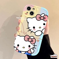 Tecno Spark Go 2024 2023 infinix Hot 40i 30i 30Play Smart 8 7 6 Plus 5  Note 30 12 G96 20i 12 11 10 9Play Big Head Cute Kitty 3D Wave Edge Phone Case Soft Cover