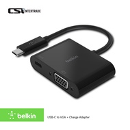 Belkin ฮับมัลติพอร์ต Hub USB-C to VGA + USB C Charge Adapter with Power PassThru 60W รองรับ Windows 