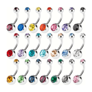 21pcs/set Funky Stainless Steel Mixed Color Rhinestone Decor Belly Ring For Women For Daily Decorati