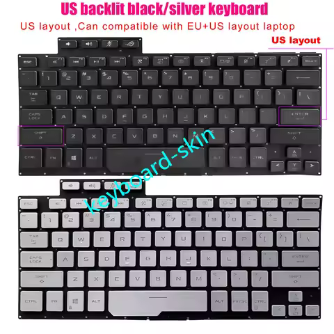 New US Backlit No-Palmrest Keyboard For ASUS ROG Zephyrus G14 Series GA401 GA401M GA401U GA401Q GA40