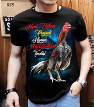 Baju laki laki / kaos distro dewasa motif Ayam laga Bangkok penjudi 042