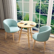 Visitor Nordic Simple Small Round Table Reception Office Table Chair Wooden Table Dining Table Combi