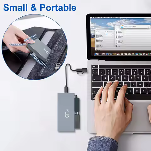 CFast Card Reader Read 6 Cards Simultaneously USB C CFast 2.0 Card Reader 5Gbps USB Card Reader for 