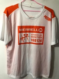 Merrill 日月潭馬拉松路跑上衣透氣排汗材質men L 女XL