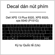 International key button Decal (Us) for Dell XPS 13 Plus 9320, XPS 9320, xps 9340 (P151G)