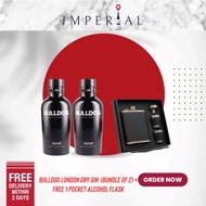 Bulldog London Dry Gin 700ml (Bundle of 2) + Free 1 Pocket Alcohol Flask