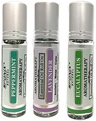 Best Essential Oil Roll On Gift Set Lavender, Peppermint and Eucalyptus 10 mL Each by Sponix