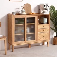 All Solid Wood Sideboard Cabinet Narrow Type30cm Cabinet Storage Kitchen Storage Cabinet Ultra-Thin 